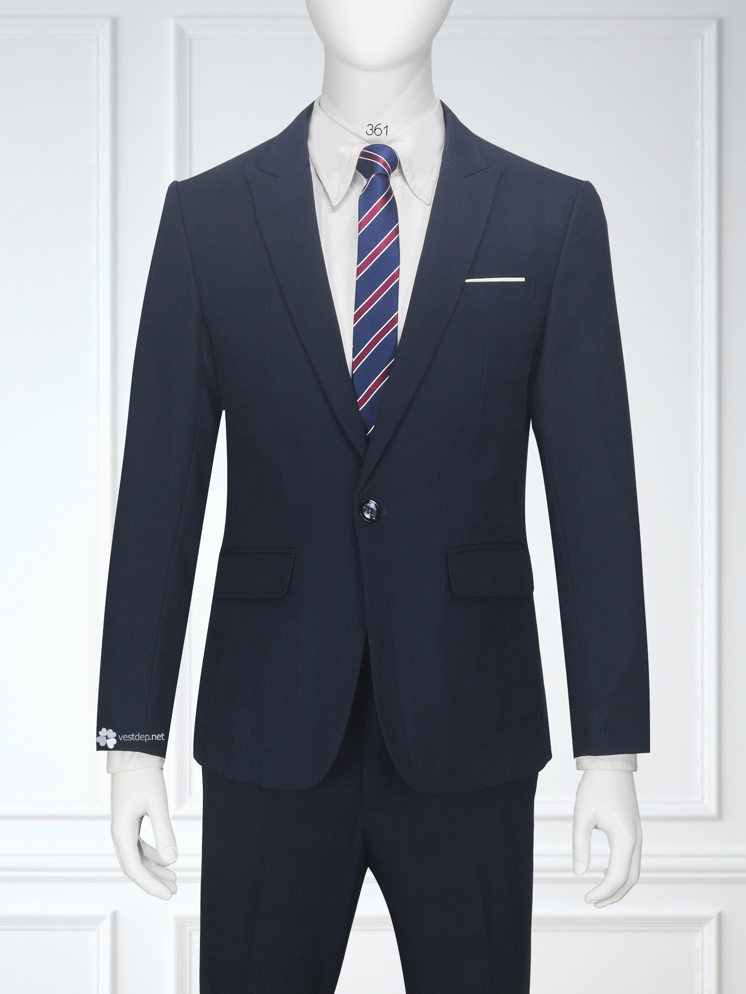 361 Bộ Vest xanh caro đen 1 nút #0