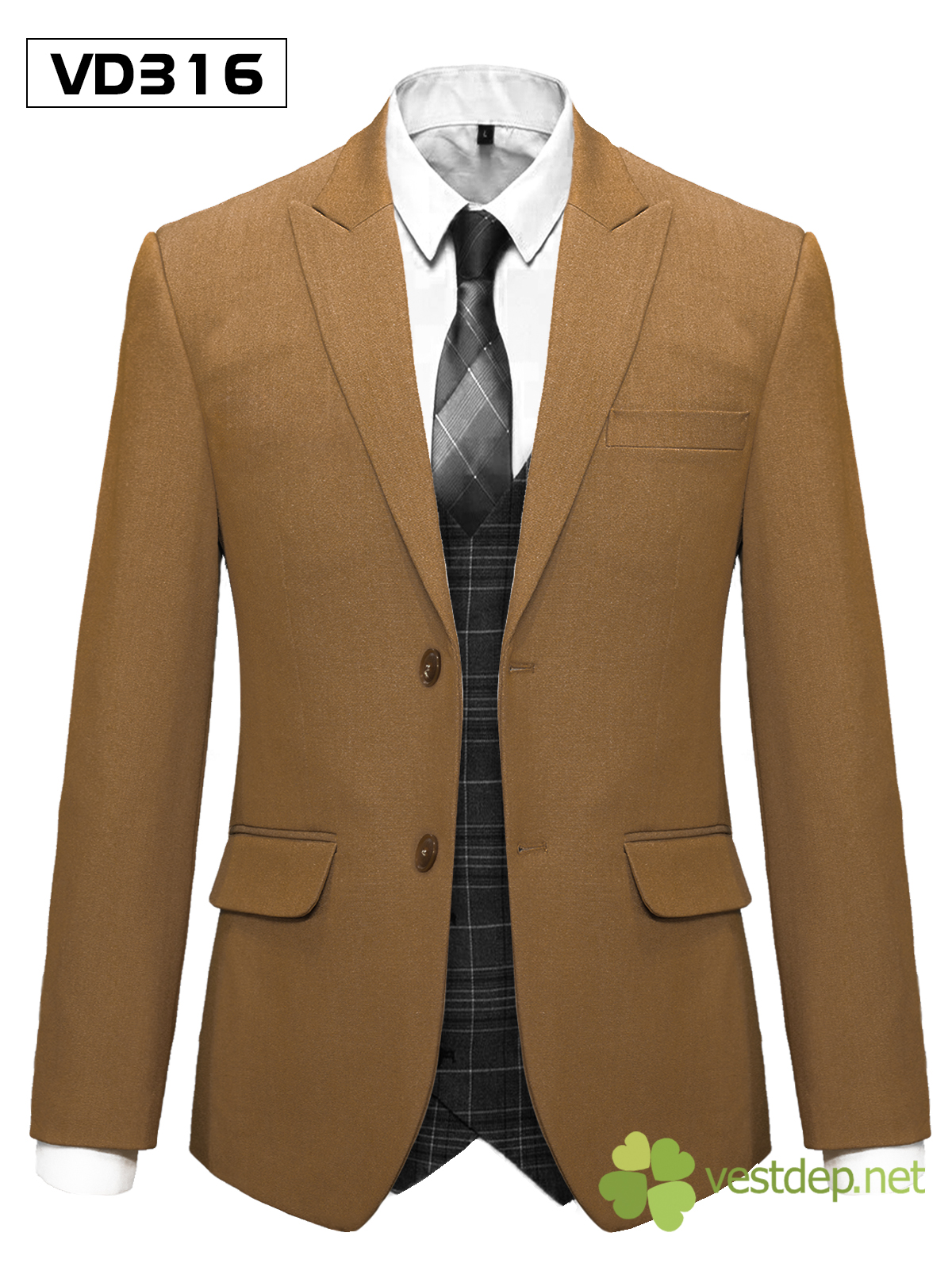 316 Bộ Vest nâu trơn nhạt #0