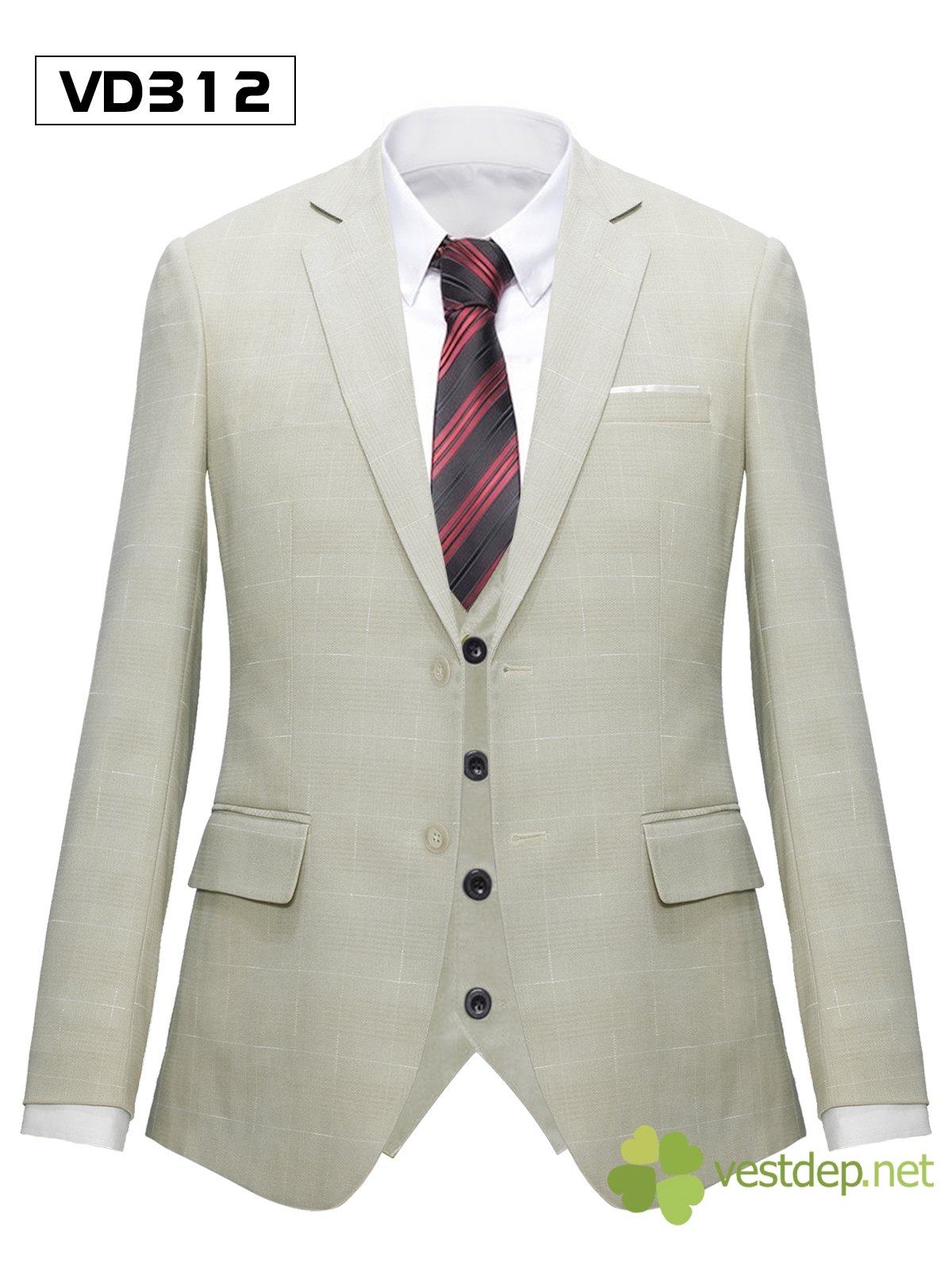 BỘ VEST NAM KEM CARO MAY SẴN 312 #0