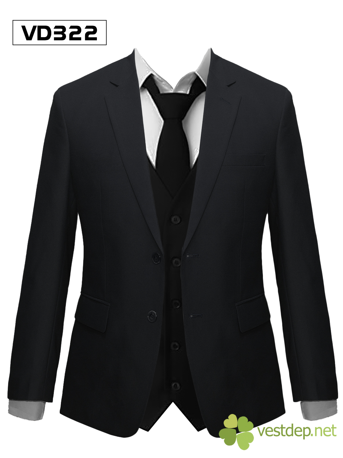 Bộ vest đen VD322 #0