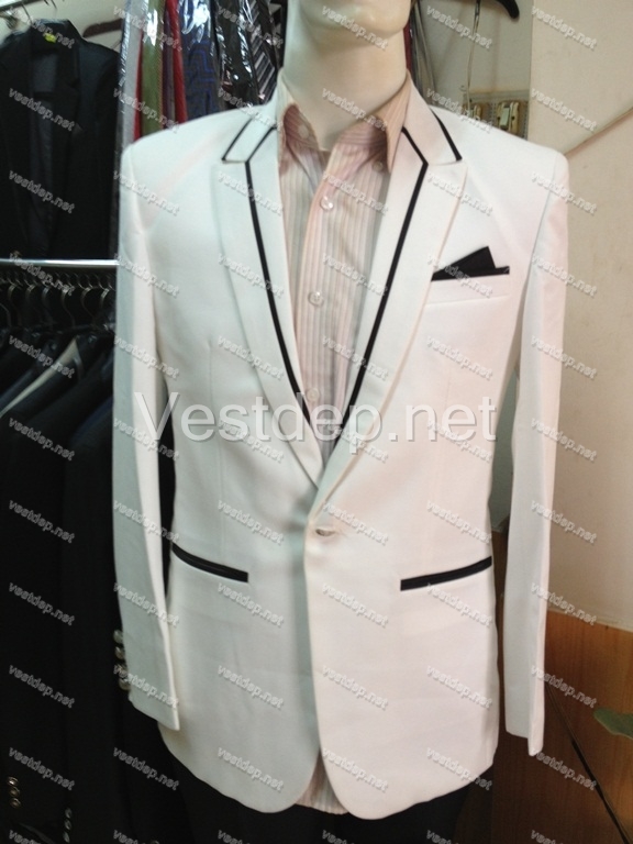 vest trắng kem cổ âu