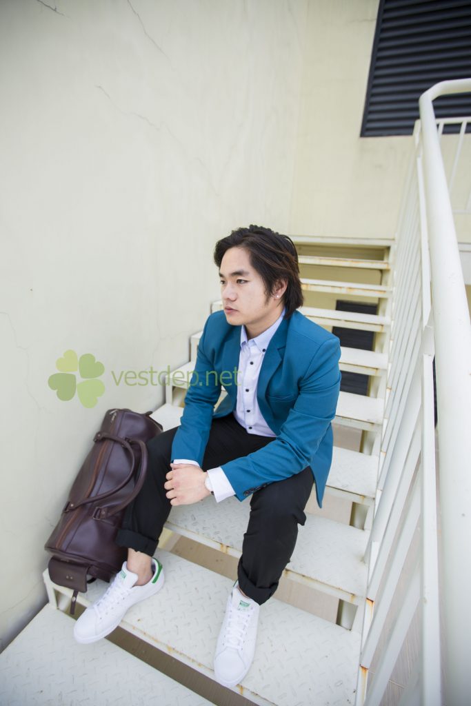Vest nam công sở màu xanh 2015