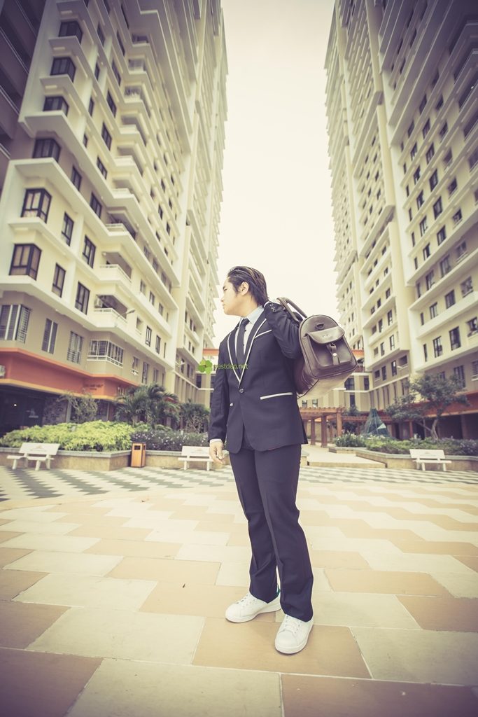 bộ vest nam công sở đen viền bạc