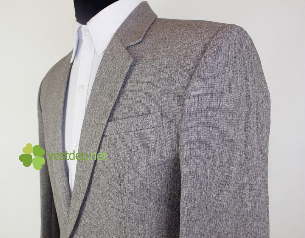 vest ông sui 2 nút xám muối tiêu