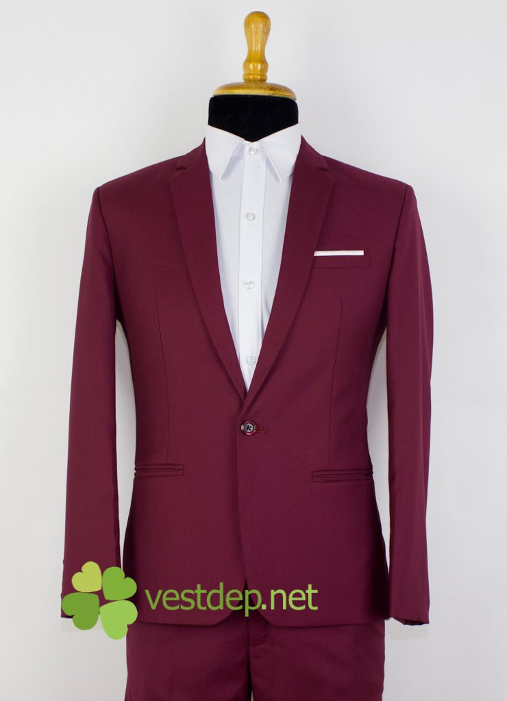 vest cưới nam màu đỏ đô