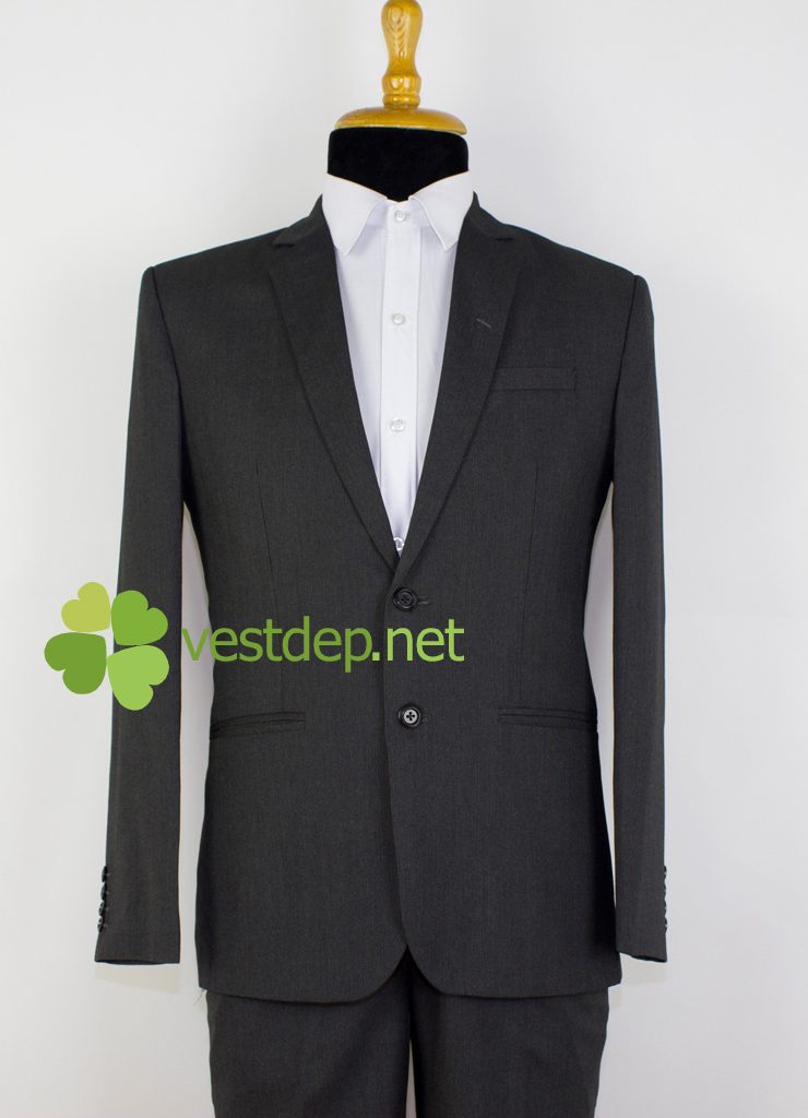 vest nam 2 nút xám lông chuột