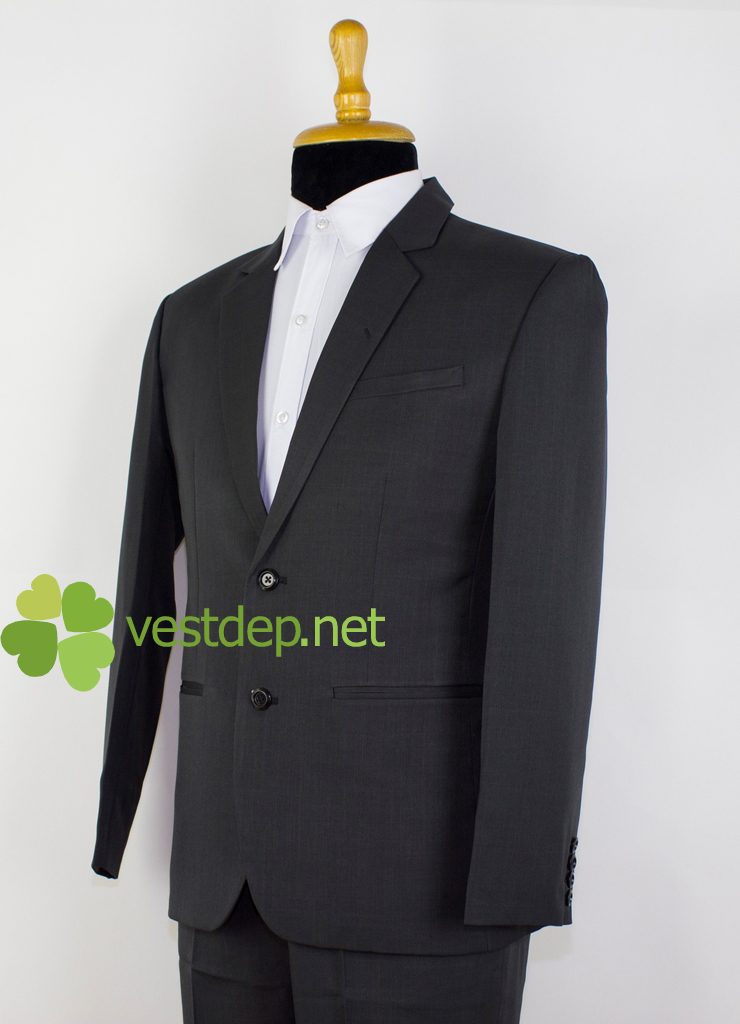 vest nam đen 2 nút sọc nhuyễn
