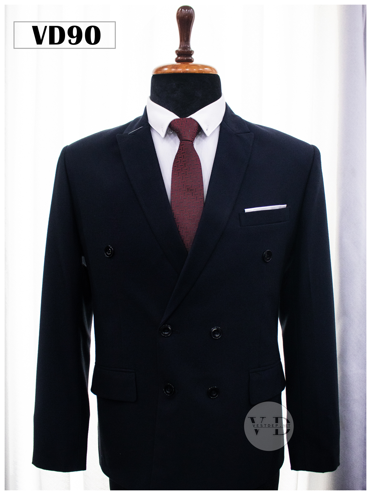 Bộ vest nam đen 6 nút VD90 #0
