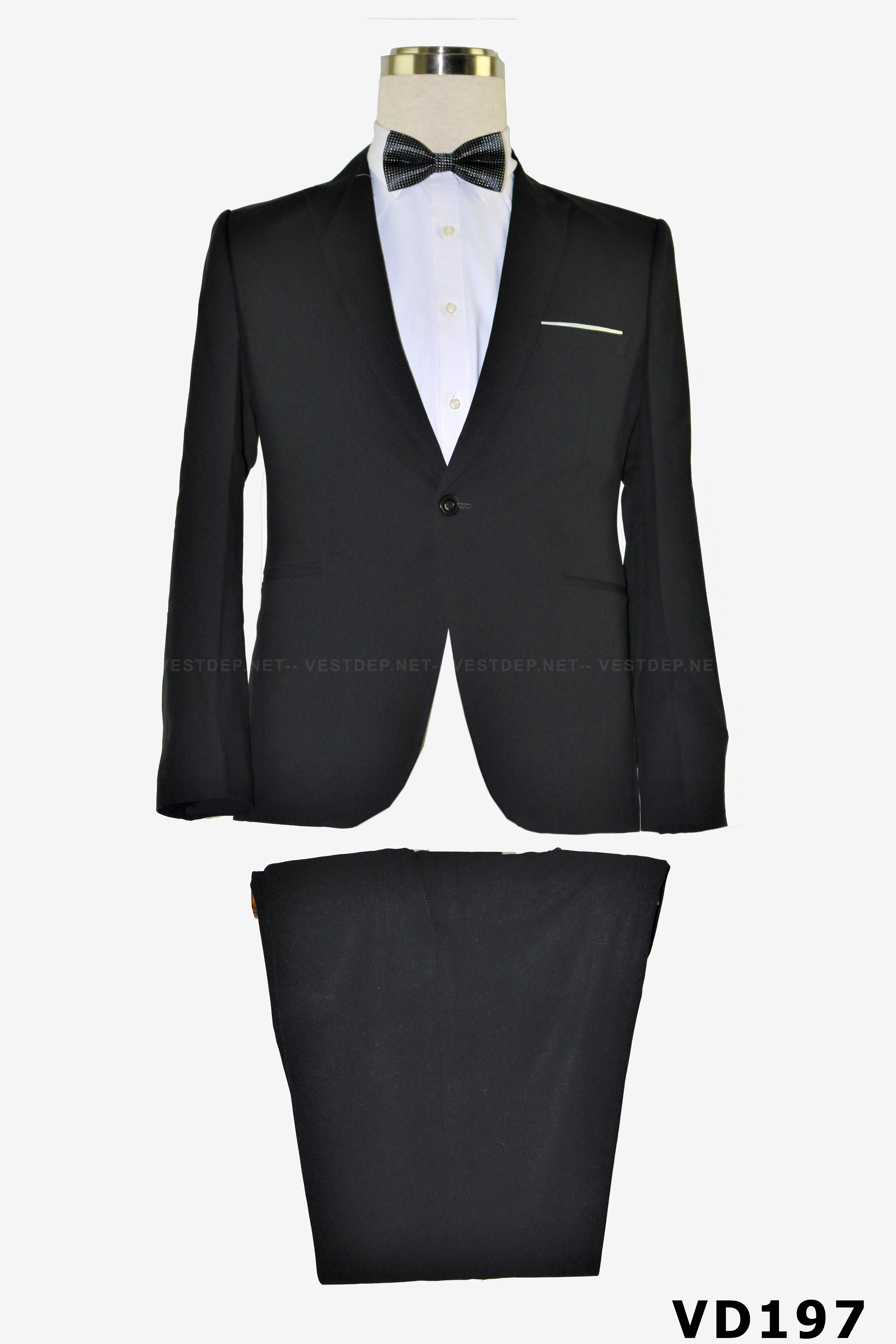 Vest đen cổ nỉ vengoc 1 nút #0