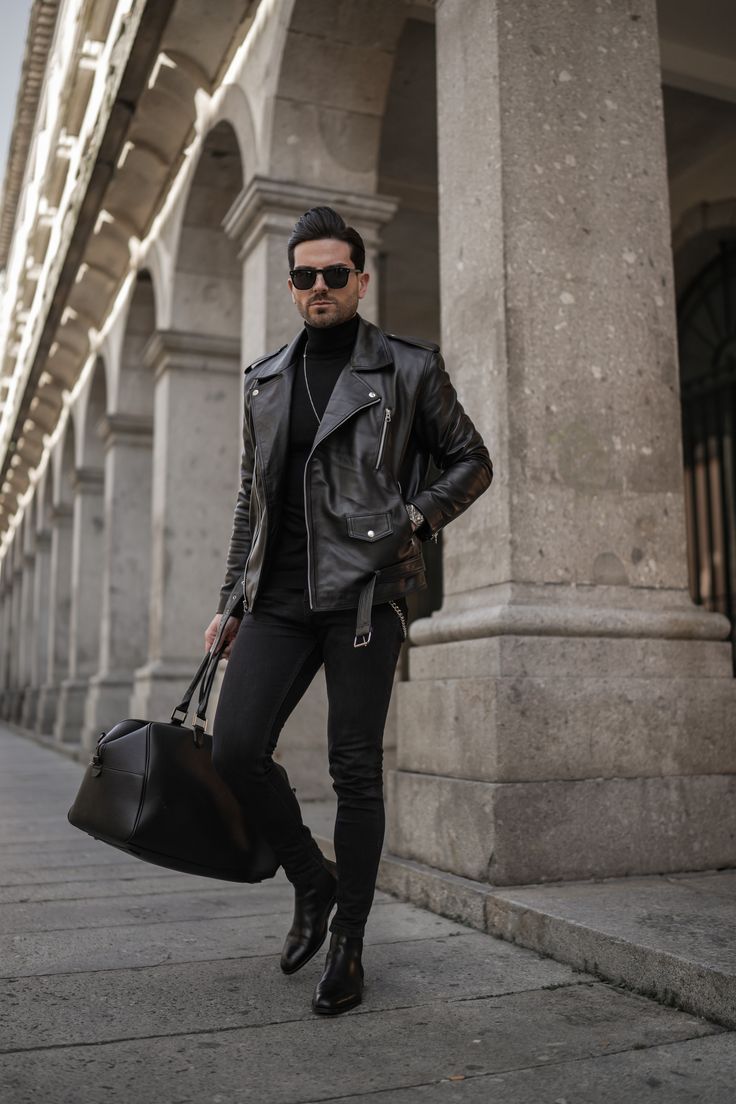 Áo ghi lê da nam phong cách rocker cá tính