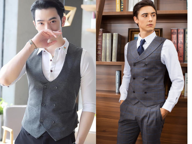 Bộ vest nam 3 mảnh lịch lãm với áo gile vest cùng màu