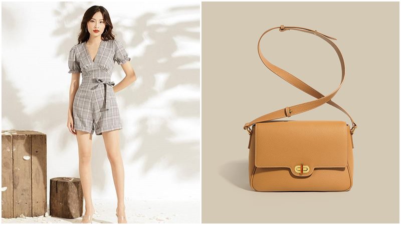 Áo khỉ jumpsuit nữ phong cách cá tính với túi đeo chéo