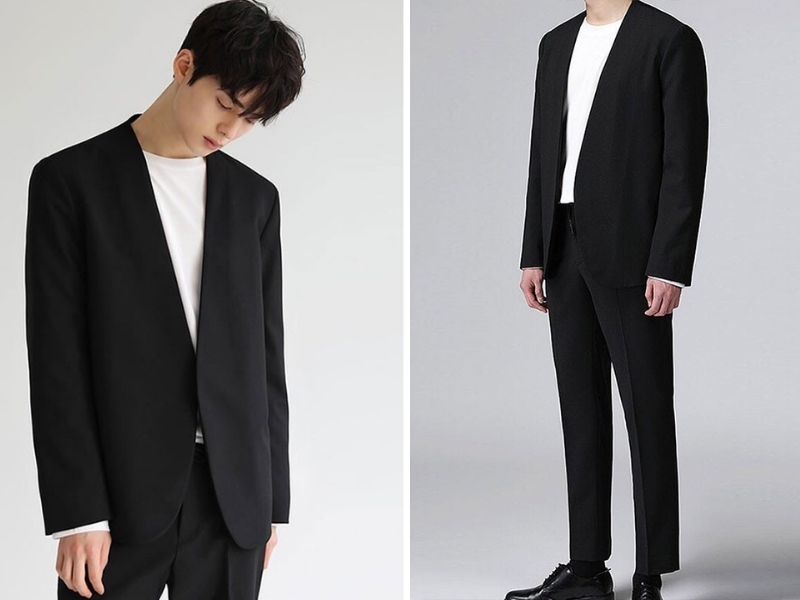 Áo vest cách điệu không cổ phong cách minimal