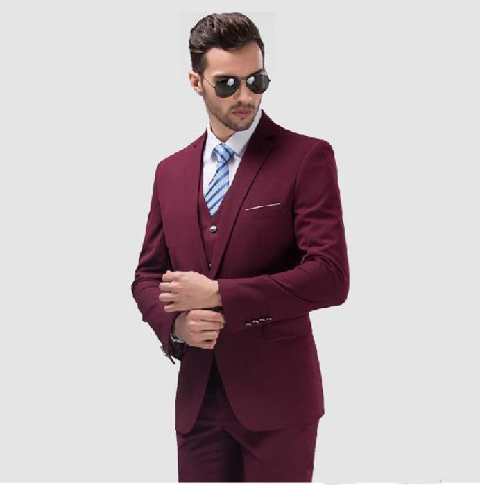 Lookbook vest nam màu navy, beige và burgundy