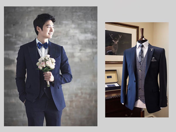Vest nam classic màu navy lịch lãm trong tiệc cưới sang trọng