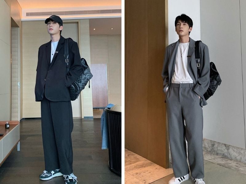 Phong cách Hàn Quốc với vest oversize và áo thun oversize